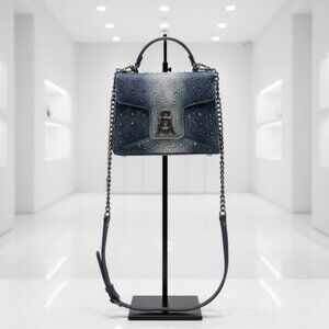 Y2K Sparkle Crossbody Blue Premium Faux Leather Office Siren Bag